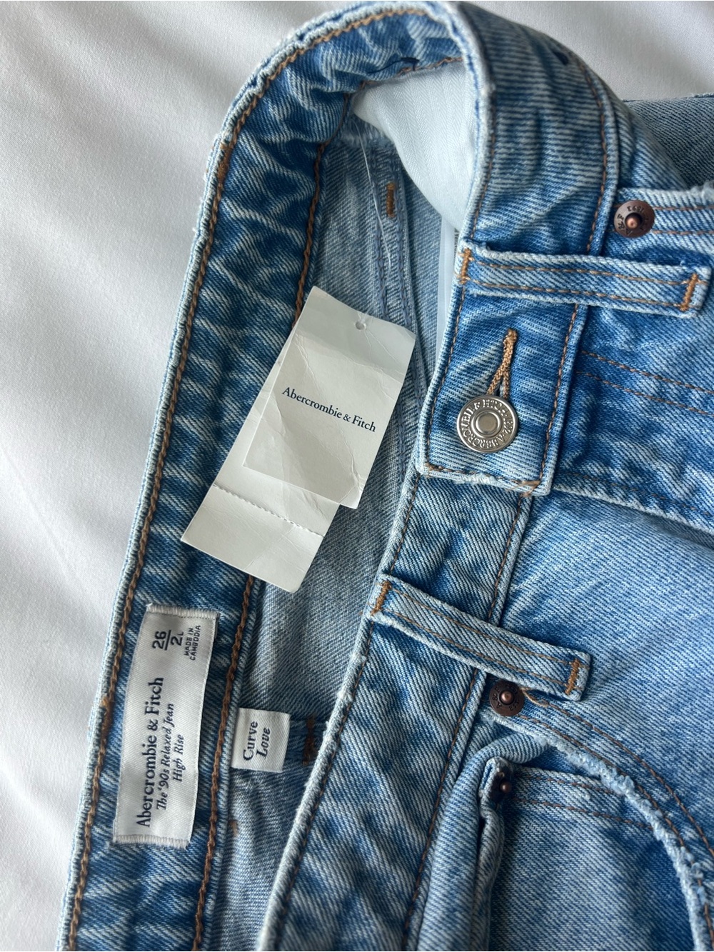 Abercrombie & Fitch Light Blue Wide-Leg Jeans - Picture 7 of 7